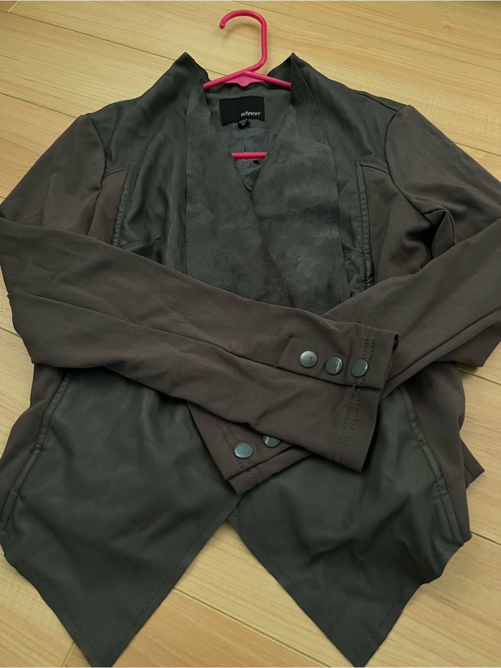 Edyson Moto Open-Front Jacket in Dark Brown XS excellent conditions